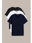 Erkek Çok Renkli T- Shirt Regular Fit Rahat Kesim V Yaka 3'lü Basic Tişört Paketi 1