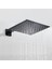 Ankastre Duş Başlığı Borulu Kare Slim Metal 25x25 cm Siyah 2