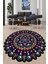 Dijital Baskılı Kaymaz Taban Yıkanabilir Yuvarlak Lazer Kesim Salon Halısı NH-LZR-SD-538 1