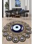 Dijital Baskılı Kaymaz Taban Yıkanabilir Yuvarlak Lazer Kesim Salon Halısı NH-LZR-SD-103 1