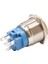19A-P1Z-EC 19MM Düz Anahtarlı Işıklı Power Metal Buton - Mavi 2