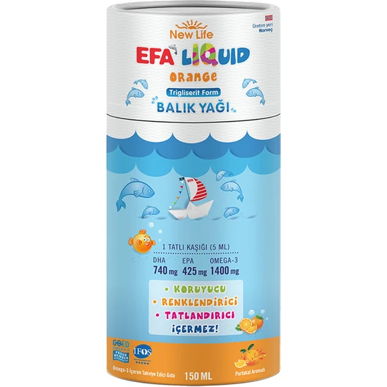 New Life Efa Liquid Balık Yağı Sıvı 150 ml - Portakal