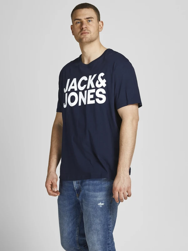 Jack & Jones Renkli Logo Baskılı Tişört-Corplogo