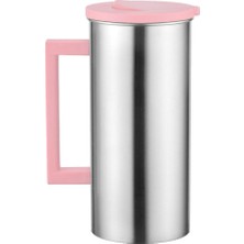 Mutfak Suyu Sürahi Paslanmaz Çelik Su Sürahi Dispenser Sürahi 1.8l Pembe(Yurt Dışından)