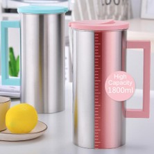 Mutfak Suyu Sürahi Paslanmaz Çelik Su Sürahi Dispenser Sürahi 1.8l Pembe(Yurt Dışından)