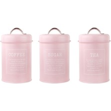 1200ML Mutfak Kutular Seti 3 Paket Kahve Çayı Saklama Kutuları Kavanozlar Pembe(Yurt Dışından)