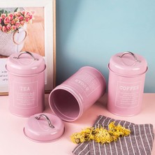 1200ML Mutfak Kutular Seti 3 Paket Kahve Çayı Saklama Kutuları Kavanozlar Pembe(Yurt Dışından)