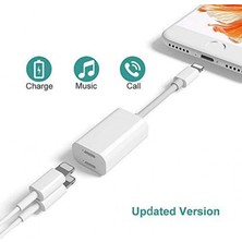 Iphone Çift Lightning Çıkışlı Kablo Beyaz Dual Audio To Charge Adaptör MA015