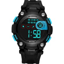 Elektronik Izle Su Geçirmez Çok Fonksiyonlu Akıllı Çip Stopwatch Spor Mavi Için