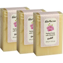 The Soap Factory Gliserinli Orkide Sabunu 100 g x 3 Adet (Toplam 300 g) - Mükemmel Saçlar ve Daha Parlak Bir Cilt İçin - Cildi Güzelleştirir - Tüm Cilt Tipleri İçin