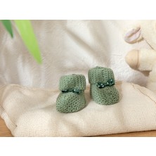 English Home Soft Triko Fiyonklu Bebe Çorap 6-12 Ay Yeşil