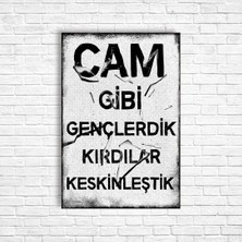 Trend Poster Cam Gibi Gençlerdik Kırdılar Keskinleştik Retro Ahşap Poster