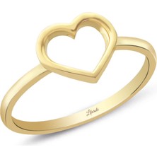 Kalp Motifli Altın Yüzük