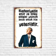 Trend Poster Atatürk Retro Ahşap Poster