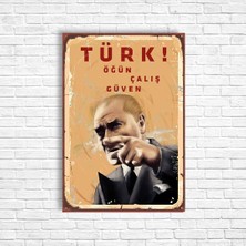 Trend Poster Atatürk Retro Ahşap Poster