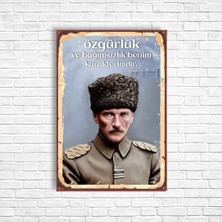 Trend Poster Atatürk Retro Ahşap Poster
