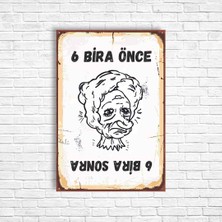 Trend Poster Alkol Bira Retro Ahşap Poster
