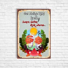 Trend Poster Alkol Rakı Retro Ahşap Poster