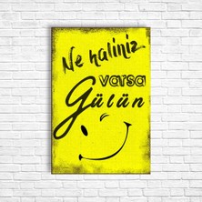 Trend Poster Ne Haliniz Varsa Gülün Retro Ahşap Poster