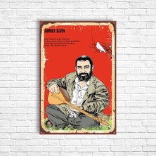 Trend Poster Ahmet Kaya Retro Ahşap Poster