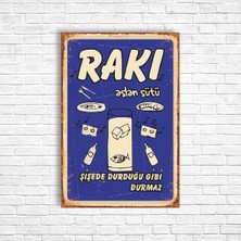Trend Poster Alkol Rakı Retro Ahşap Poster