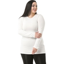 Disentis Modest Büyük Beden Bisiklet Yaka Uzun Kollu Viskon Siyah Body