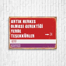 Trend Poster Keyif Kahyası Tabela Retro Ahşap Poster