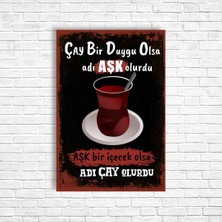 Trend Poster Çay Retro Ahşap Poster