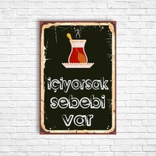 Trend Poster Çay Retro Ahşap Poster