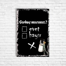 Trend Poster Alkol Rakı Retro Ahşap Poster