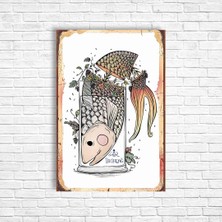 Trend Poster Alkol Rakı Retro Ahşap Poster