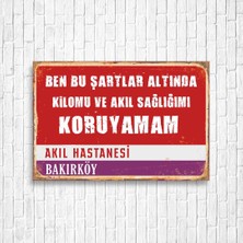 Trend Poster Akıl Hastanesi Tabela Retro Ahşap Poster