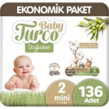 Baby Turco Doğadan 2 Beden Ekonomik 68X2 136 Adet