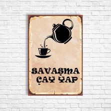 Trend Poster Çay Retro Ahşap Poster