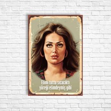 Trend Poster Türkan Şoray Yeşilçam Retro Ahşap Poster