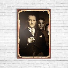 Trend Poster Atatürk Retro Ahşap Poster