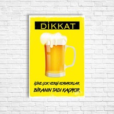 Trend Poster Alkol Bira Retro Ahşap Poster