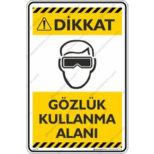 İsg Tabelam 25x35cm/Etiket/ Gözlük Kullanma Alanı