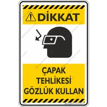 İsg Tabelam Çapak Tehlikesi Gözlük Kullan