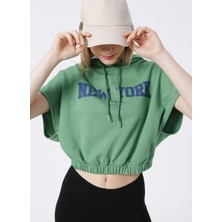 Aeropostale Kapüşon Yaka Baskılı Çimen Kadın Sweatshirt K-Rusya