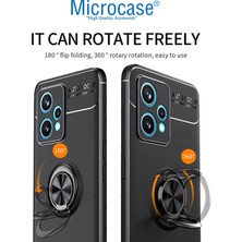 Microcase Realme 9 Pro Focus Serisi Yüzük Standlı Silikon Kılıf - Siyah