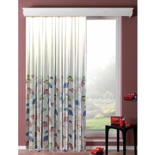 Evdepo Home Arabalı 1/2 Seyrek Pile Tül Perde Tek Kanat - Ekru 250 X 200 Cm