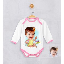 BK Kişiye Özel Karikatürlü Kız Bebek Zıbın - 1