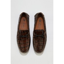 Bueno Shoes Taba Kroko Deri Erkek Klasik Ayakkabı
