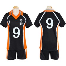 Janae Haikyuu Shouyou Hinata Karasuno Jersey Cosplay Kostüm - Siyah (Yurt Dışından)