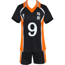 Janae Haikyuu Shouyou Hinata Karasuno Jersey Cosplay Kostüm - Siyah (Yurt Dışından)