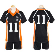 Janae Haikyuu Shouyou Hinata Karasuno Jersey Cosplay Kostüm - Siyah (Yurt Dışından)