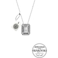 Pigado Gümüş Swarovski Baget Pırlanta Modeli Kolye