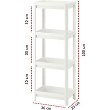 Frapan Home 4 Katlı Plastik Raf Ünitesi Mutfak Rafı Banyo Rafı Banyo Düzenleyici Organizer