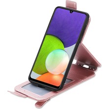 Yue Store Samsung Galaxy A22 4G Pembe Deri Kılıf (Yurt Dışından)